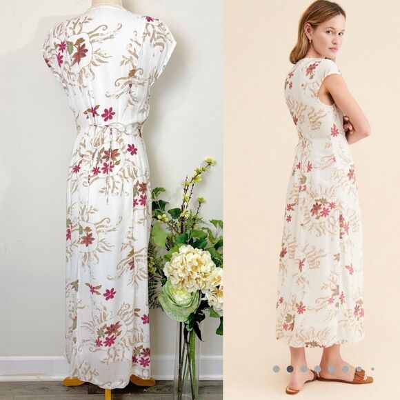 FREE PEOPLE Rosemary Printed Midi Dress | medium | western prairie - Picture 6 of 12